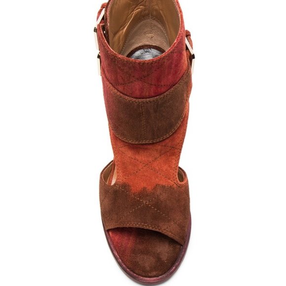 LAURENCE DACADE SUEDE RUSH HEELS  IN RUST OMBRE - Picture 3 of 6